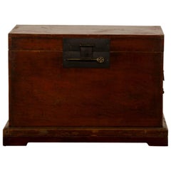 Antique Chinese Red Lacquer Trunk Kuang Hsu Period, circa 1875