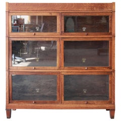 Antique Oak Double Barrister Bookcase by Macey