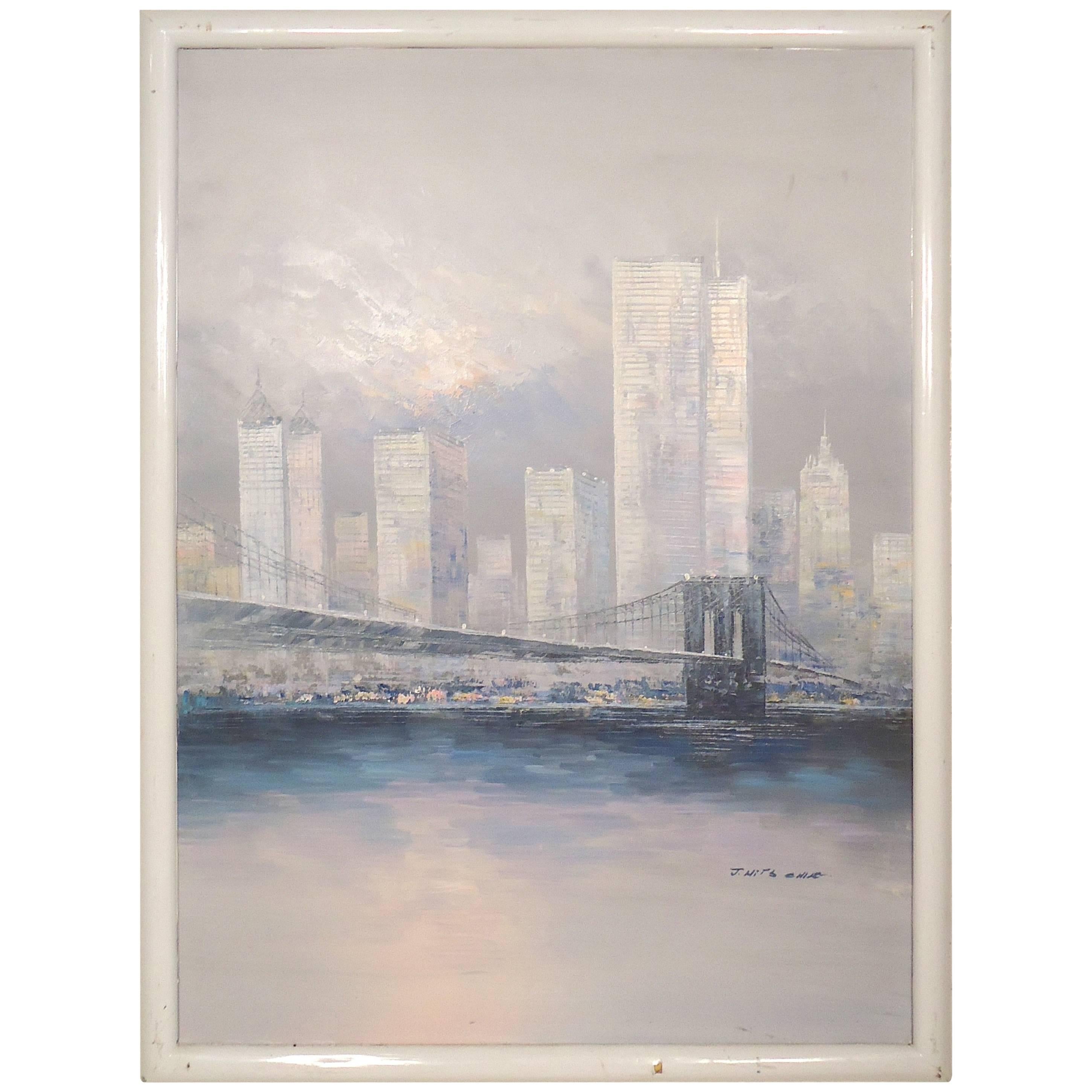 Manhattan City Skyline Painting For Sale