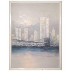 Peinture d'une ligne d'horizon de Manhattan