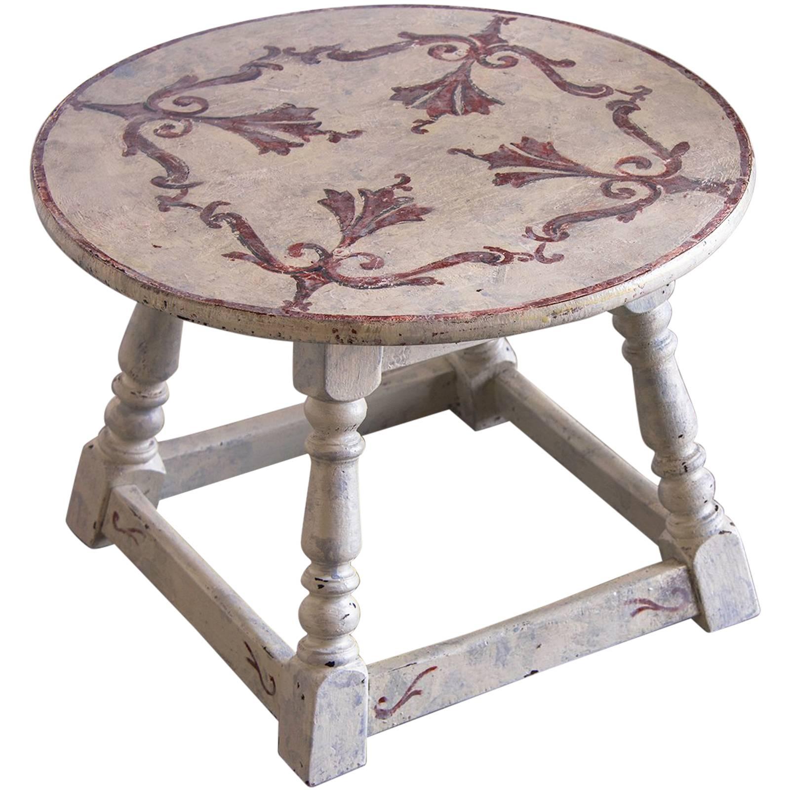 Antique French Round Painted Table, circa 1900