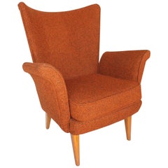 Mid-Century Modern High Back Armchair 6