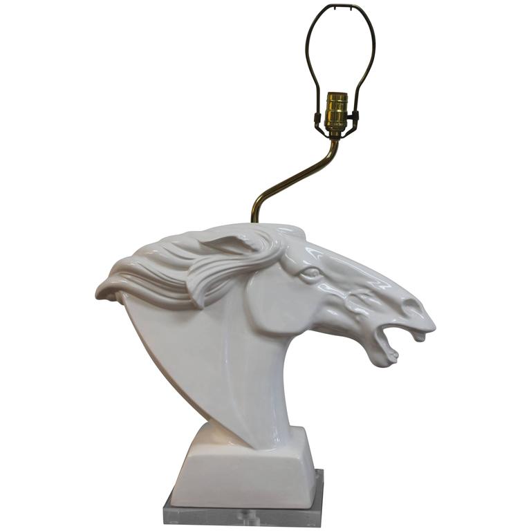 Ceramic Horse Head Lamp For Sale at 1stdibs