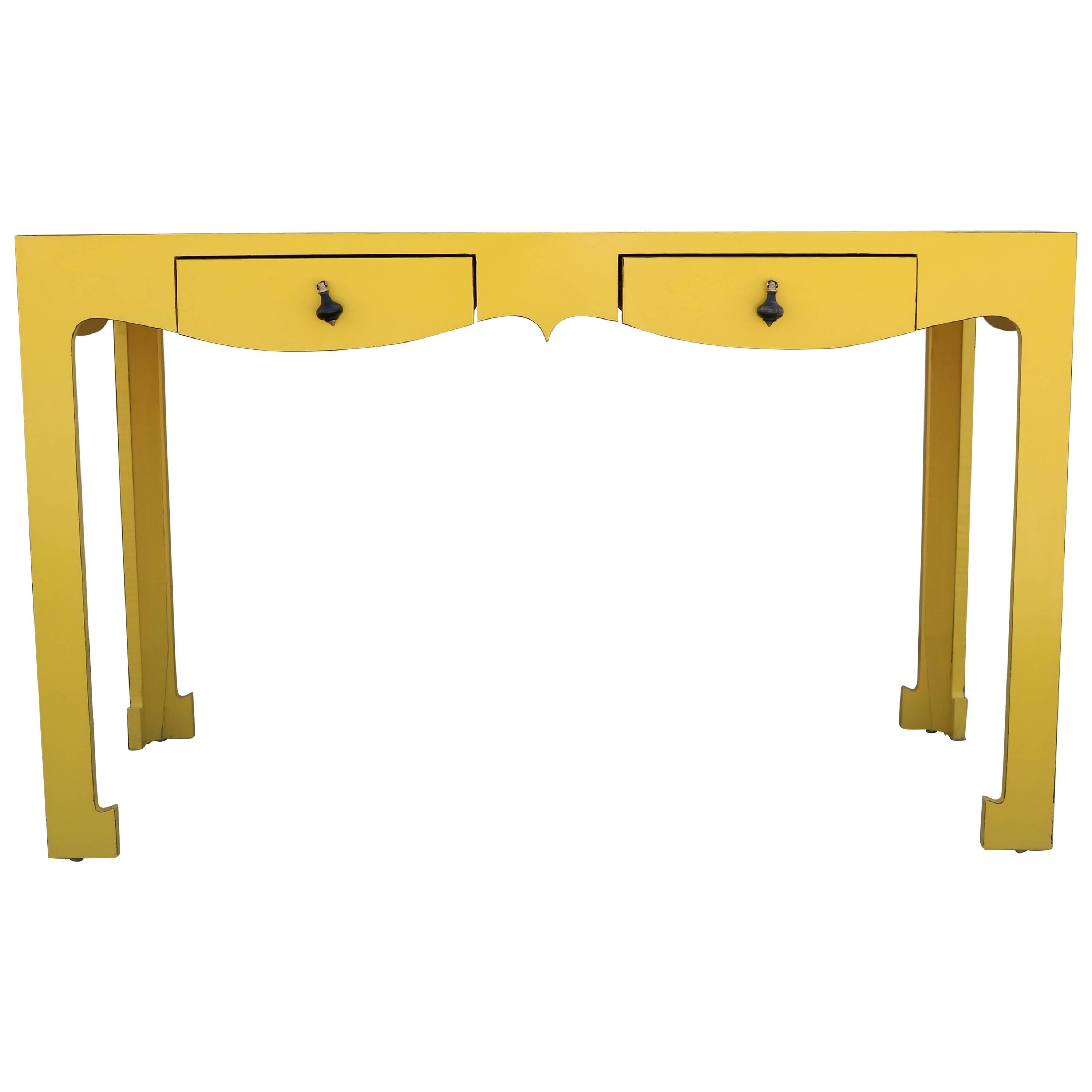 Unique and Whimsical Yellow Formica Writing Desk