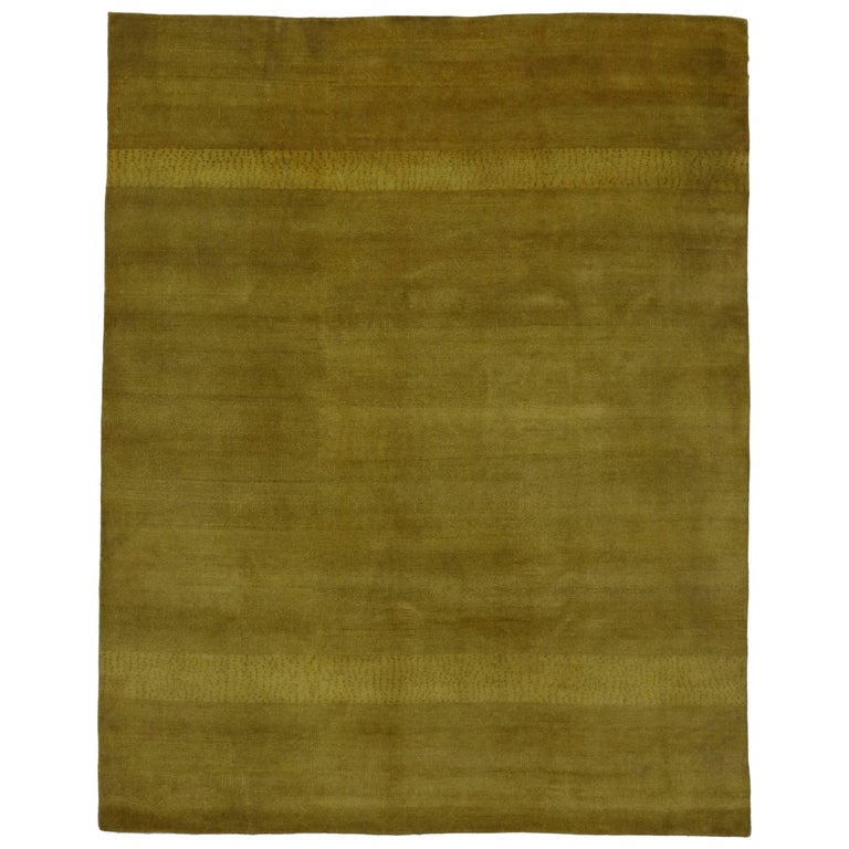 New Modern Area Rug with Contemporary Art Deco Style, Golden and Saffron Hues at 1stDibs