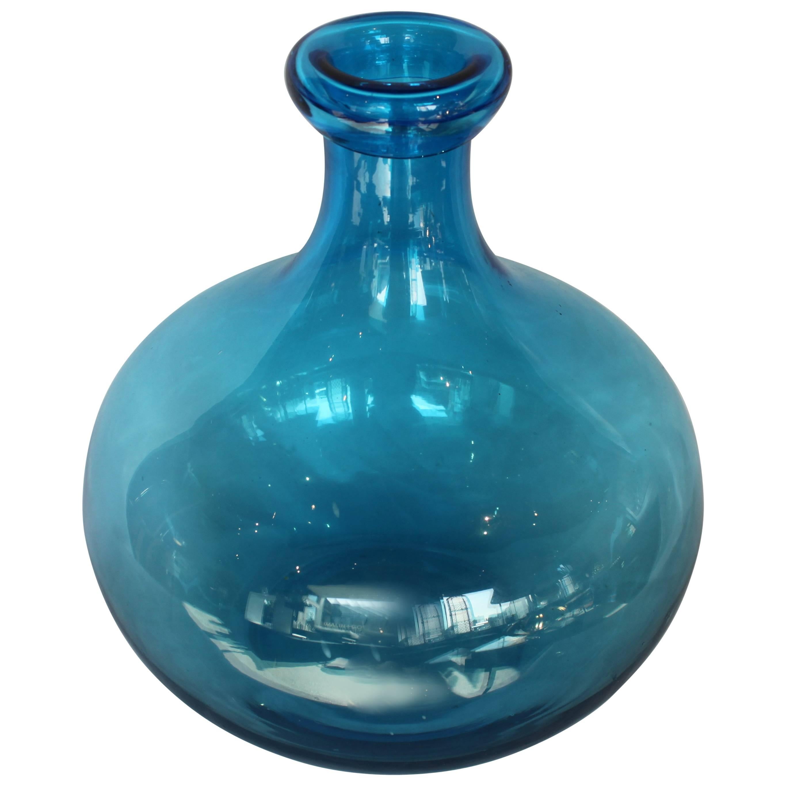Blown Blue Art Glass