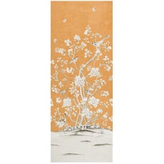 Schumacher by Mary McDonald Chinois Palais Wallpaper Mural in Tangerine