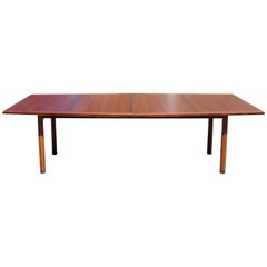 Mid-Century Modern Rare Dunbar Expandable Dining Conference Table Two Leaves