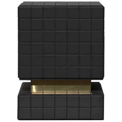 BT II Tiled Side Table in Ceramic and Brass by Nima Abili