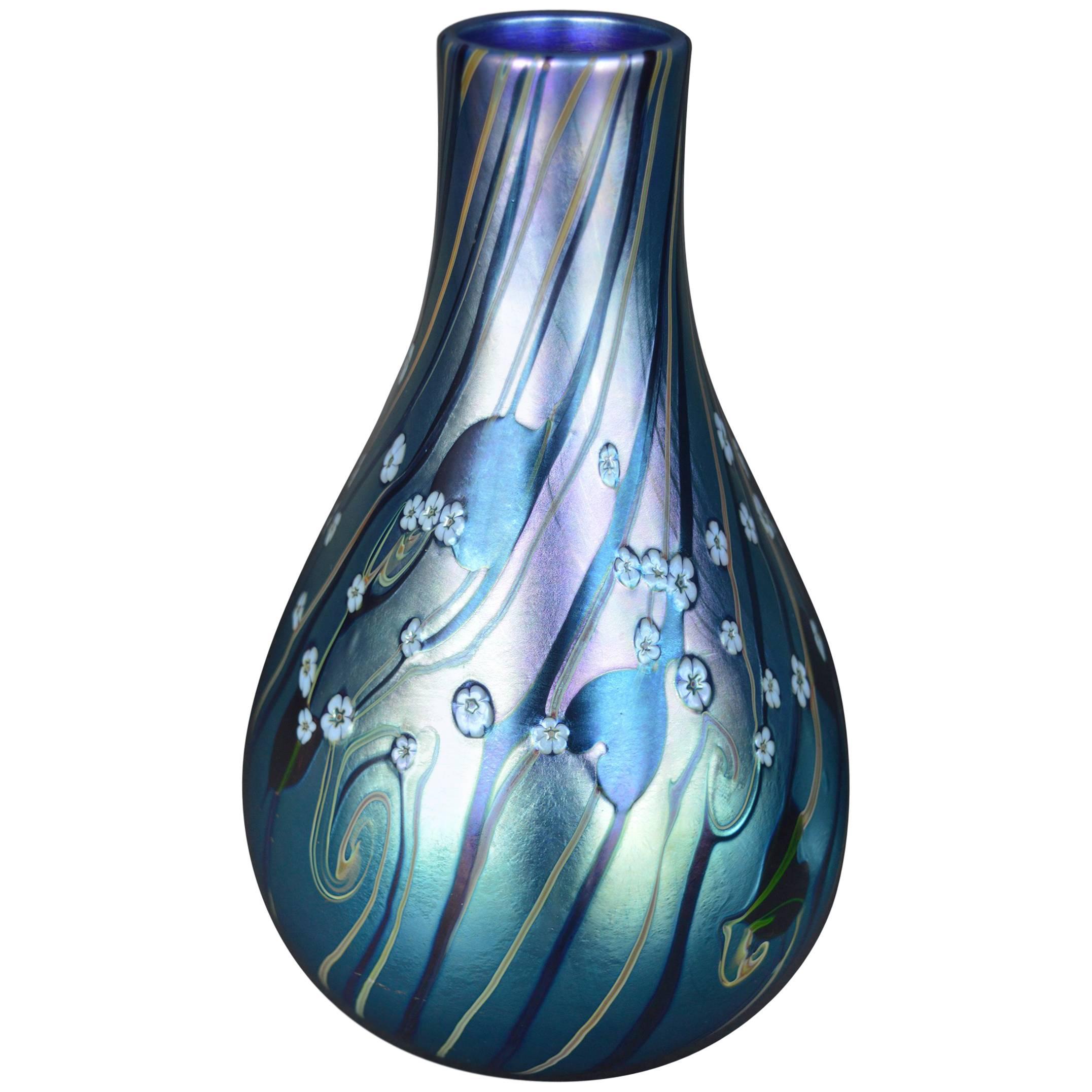 Orient and Flume Glass Vase For Sale