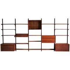Vintage Danish Wall Bookcase by Poul Cadovius for Royal System, 1960s