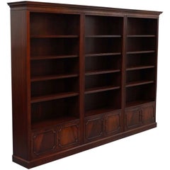 Brights of Nettlebed Triple Sectional Solid Mahogany Library Bookcase