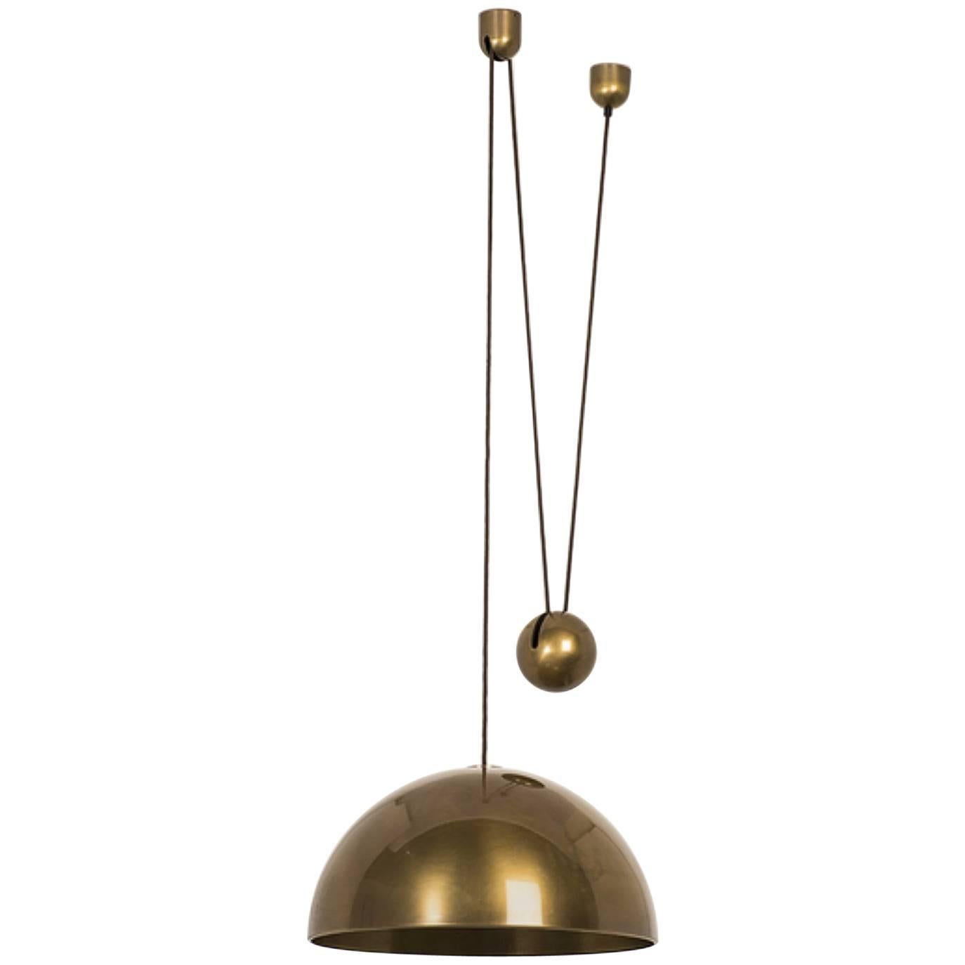 Rare Florian Schulz Solan Counterweight Lamp, Germany, 1982 in Brass