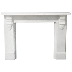 19th Century Victorian White Carrara Marble Fire Surround