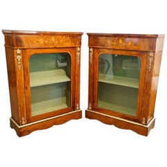 Pair of Victorian Walnut Pier Cabinets