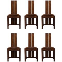 Used Set of Six Samuel Chan Alba Walnut Dining Chairs for Channels of Chelsea
