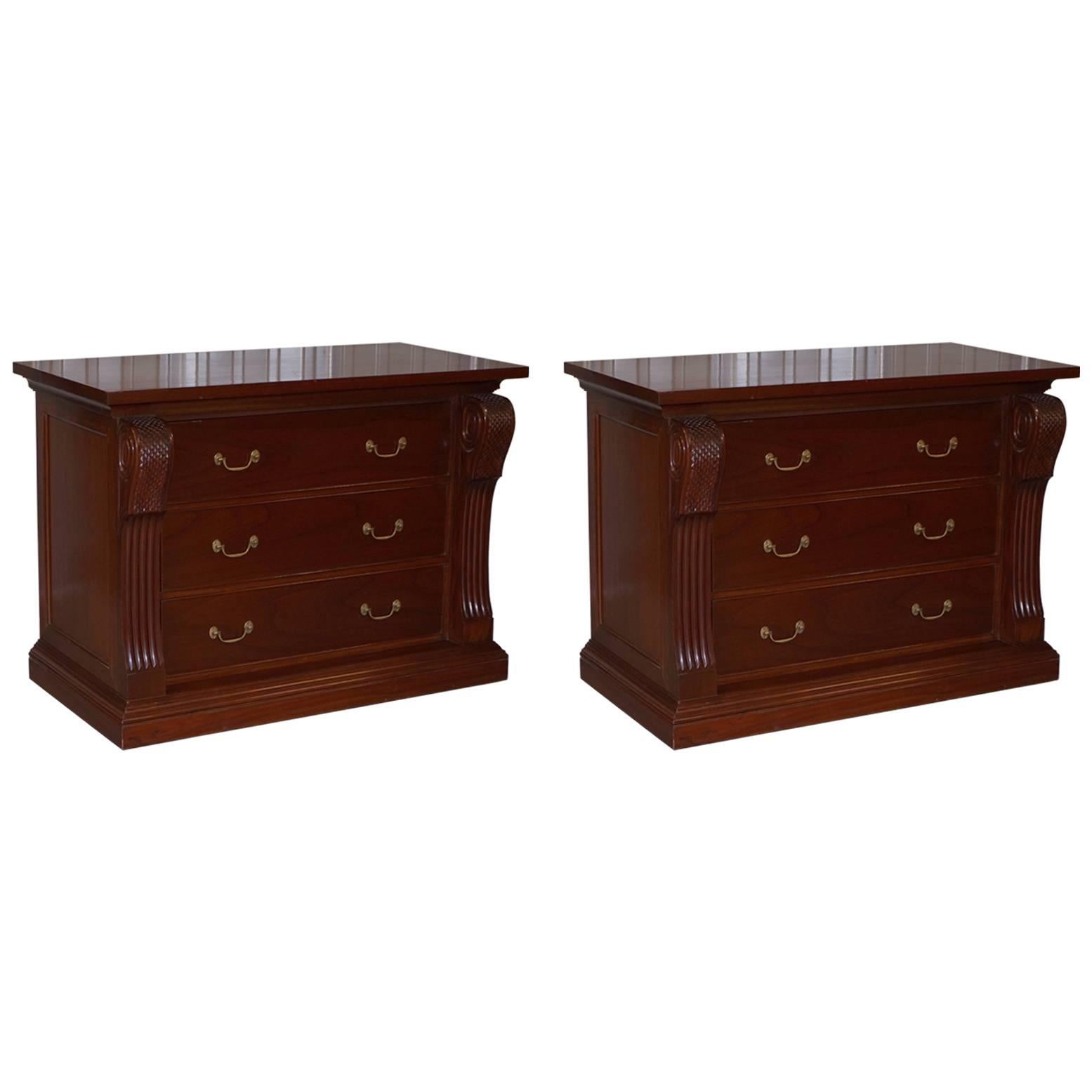 Pair of Huge Regency Style Mahogany Chest of Drawers