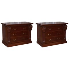 Vintage Pair of Huge Regency Style Mahogany Chest of Drawers