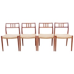 Mid-Century Modern Danish Set of Four Chairs in Teak Model 79 by Niels O. Møller