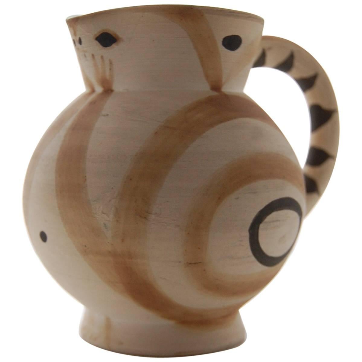 Rare Variant on the 'Little Wood Owl Pitcher' by Pablo Picasso, circa 1949 For Sale