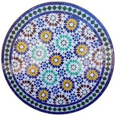 Moroccan Mosaic Table, Multi-Color Beldia
