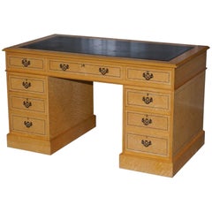Used Rare Birdseye Maple Twin Pedestal Partner Desk