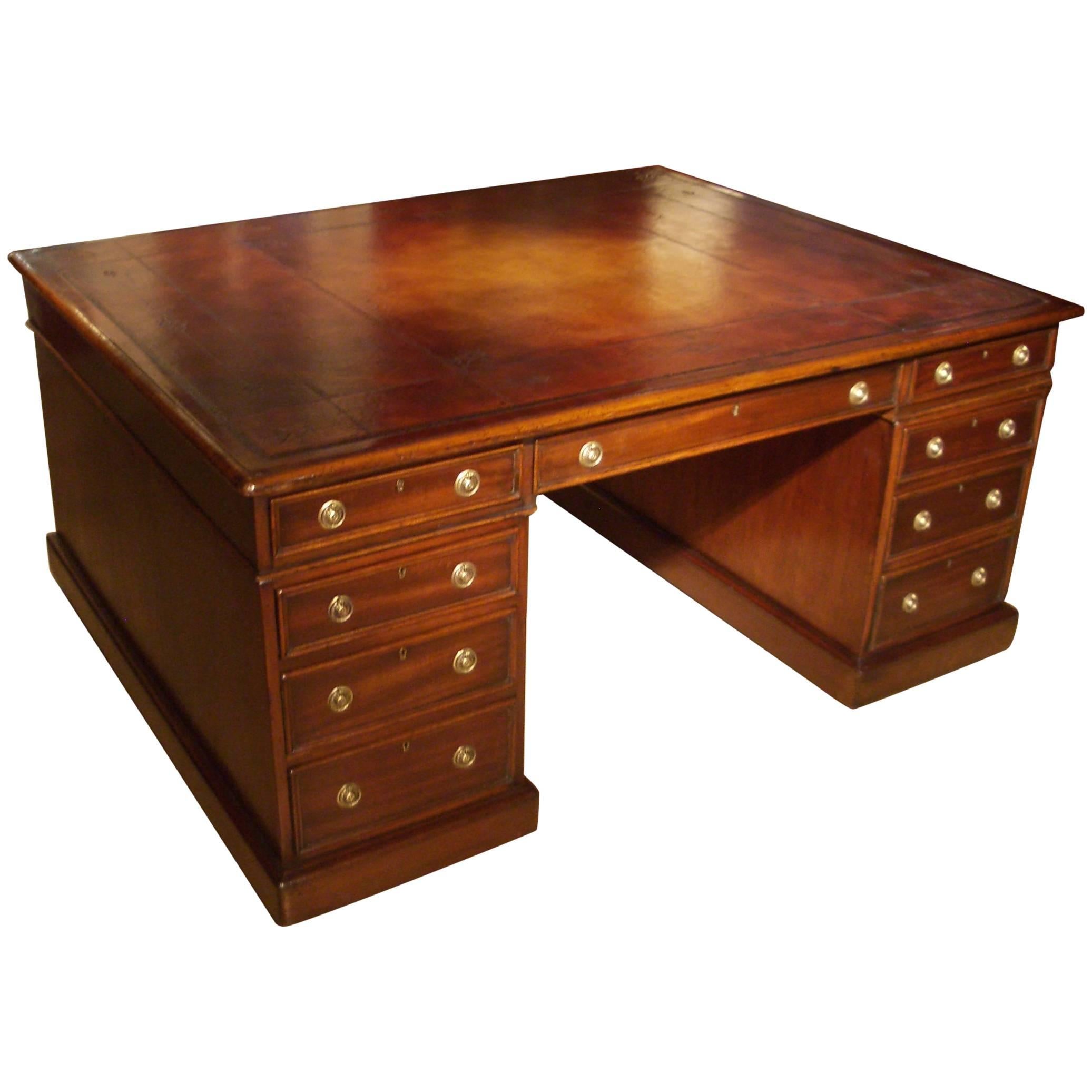 19th Century, Victorian Mahogany Partners Desk