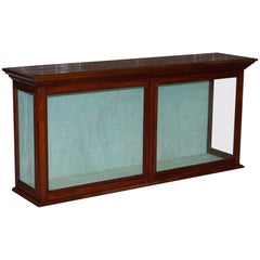 Antique Victorian Mahogany Retail Shop Display Cabinet Counter, Original Glazing