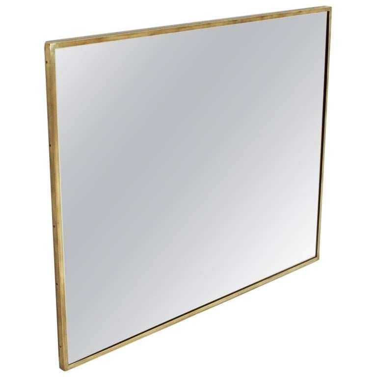 Italian Rectangular Brass Frame Mirror