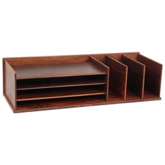 Mid-Century Modern Desk Top Organizer in Rosewood