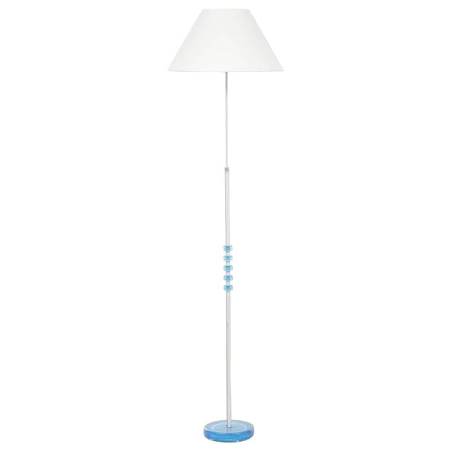 Mid-Century Modern Scandinavian Floor Lamp in Aluminium and Glass For Sale