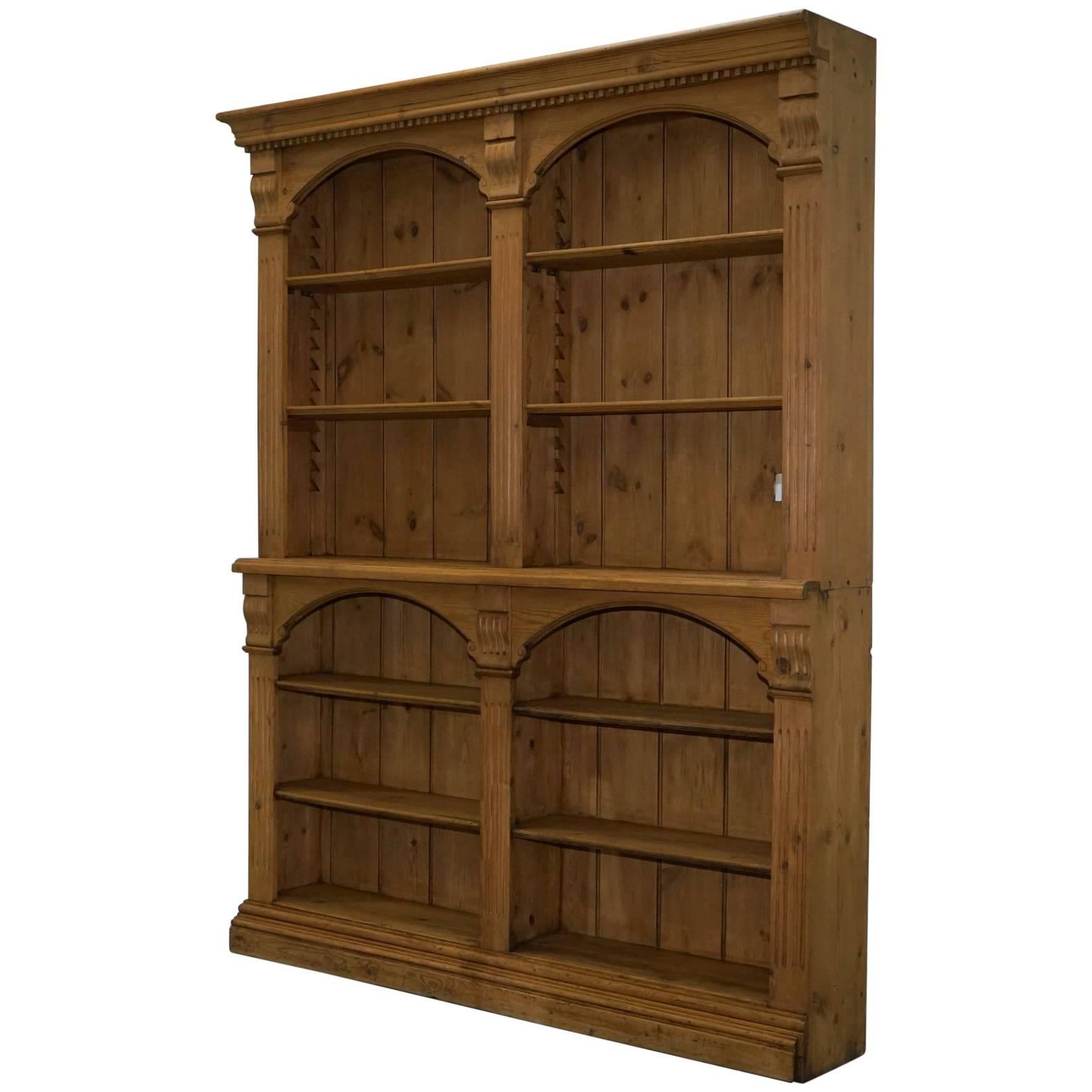 Restored Large Victorian Oak Bar Bookcase