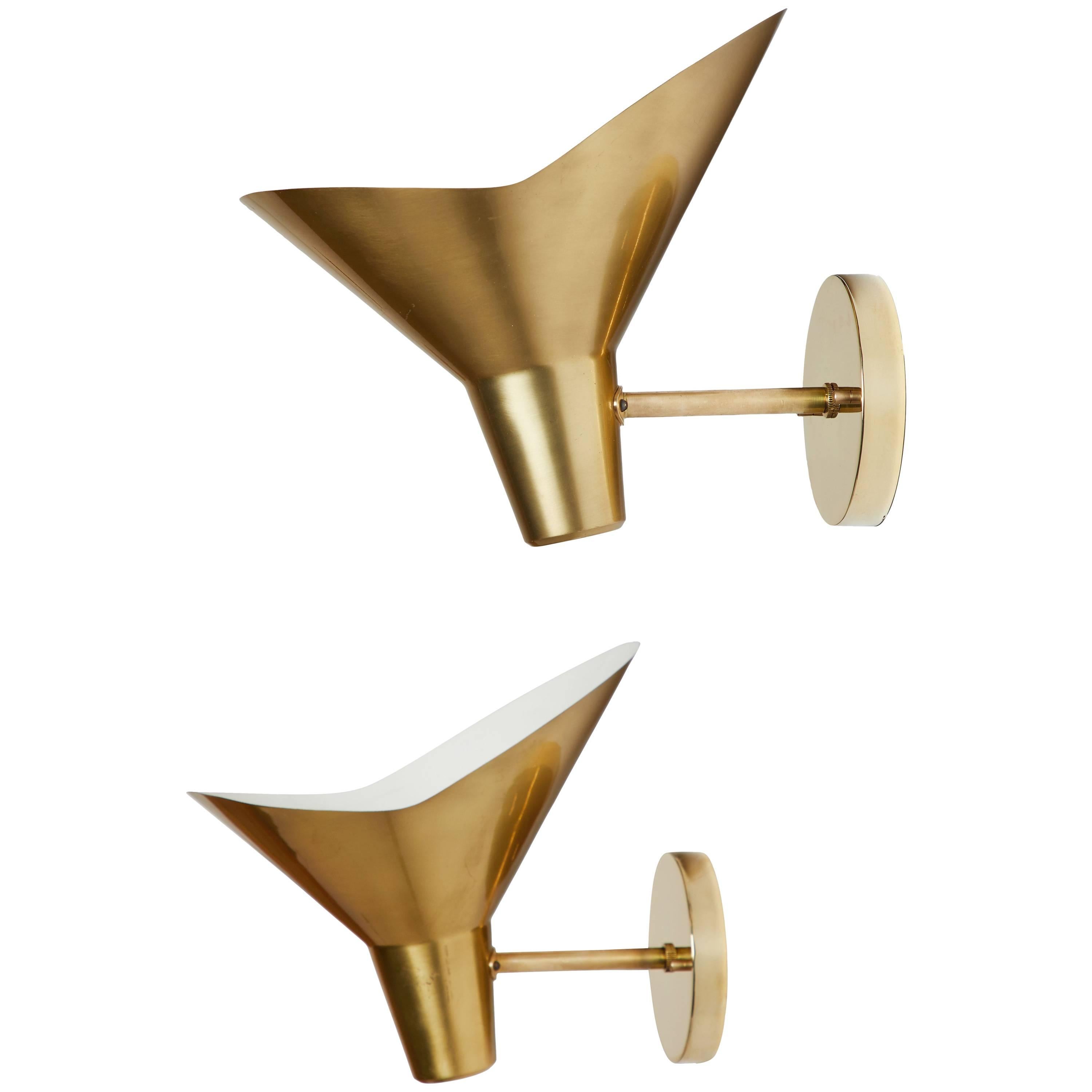 Pair of Brass Sconces by Hans Bergström for Atelje Lyktan