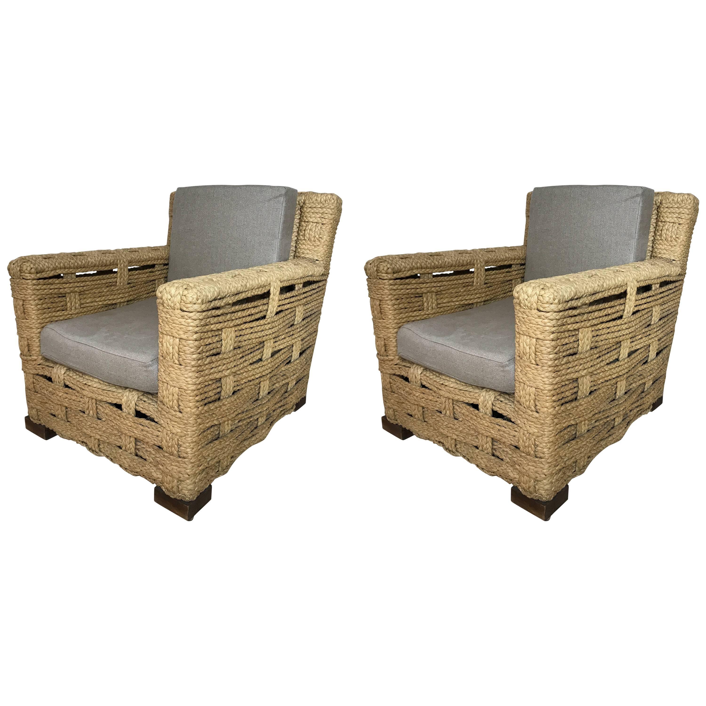 Pair of Lounge Chairs by Audoux-Minet