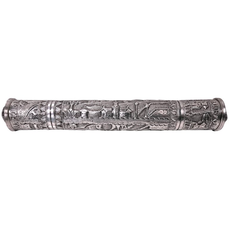 Antique Silver Scroll Document Holder, circa 1900 For Sale at 1stdibs