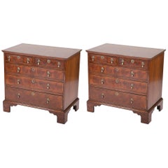 Pair of 19th Century, Oyster Veneer Chests of Drawers