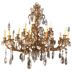19th Century Dore Bronze and Fine Crystal Chandelier, Doyle Galleries, NY