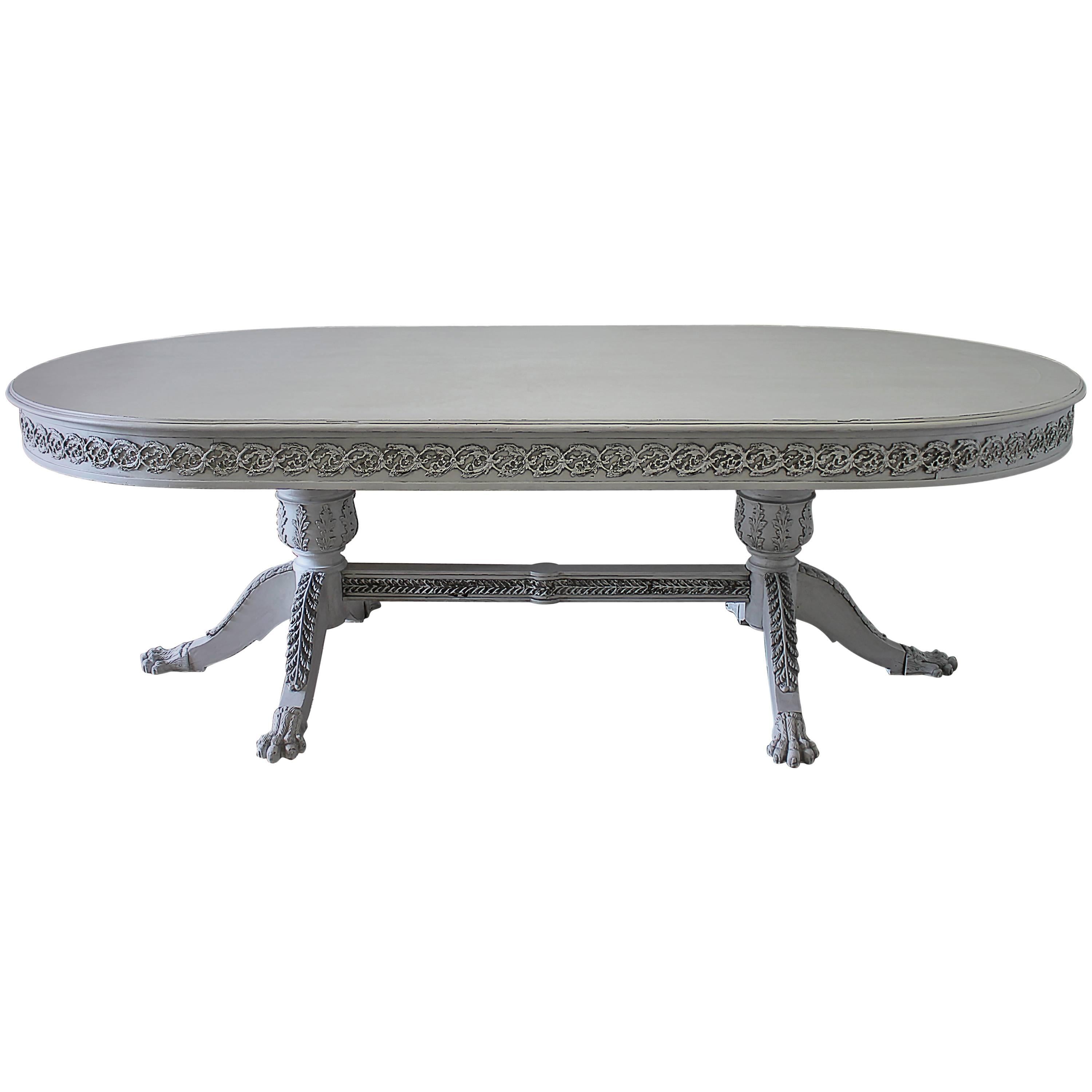 Early 20th Century Bronze-Mounted Double Pedestal Dining Table