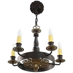 Antique 1920s Small-Scale Spanish Revival Chandelier