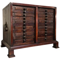 18th Century, English George II Collector's Specimen Chest with 22 Drawers