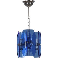 1960s Chandeliers And Pendants 4 276 For At 1stdibs Modernist Blue Glass Pendant By Veca Italy 1960s