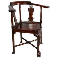Antique Chinese Export Hardwood Corner Chair