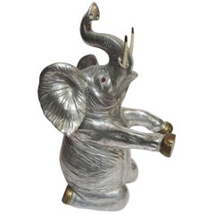 Arthur Court Figural Elephant Wine Holder in Aluminium and Brass