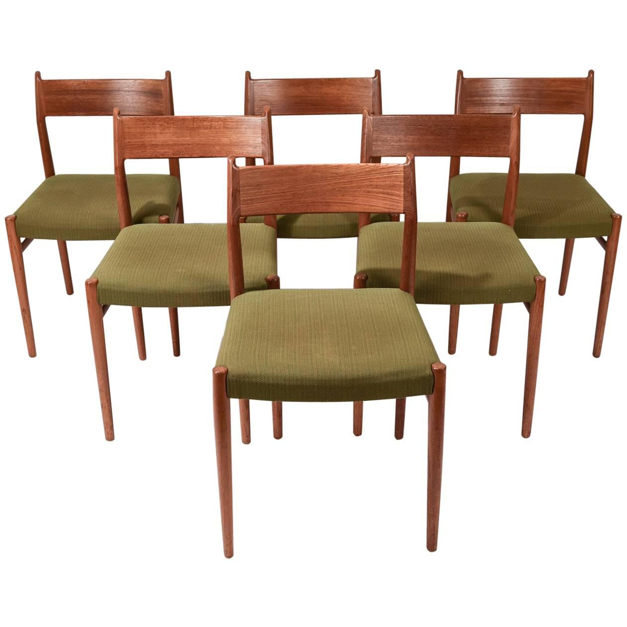 Set of Six Arne Vodder for Sibast Furniture #418 Teak Dining Chairs