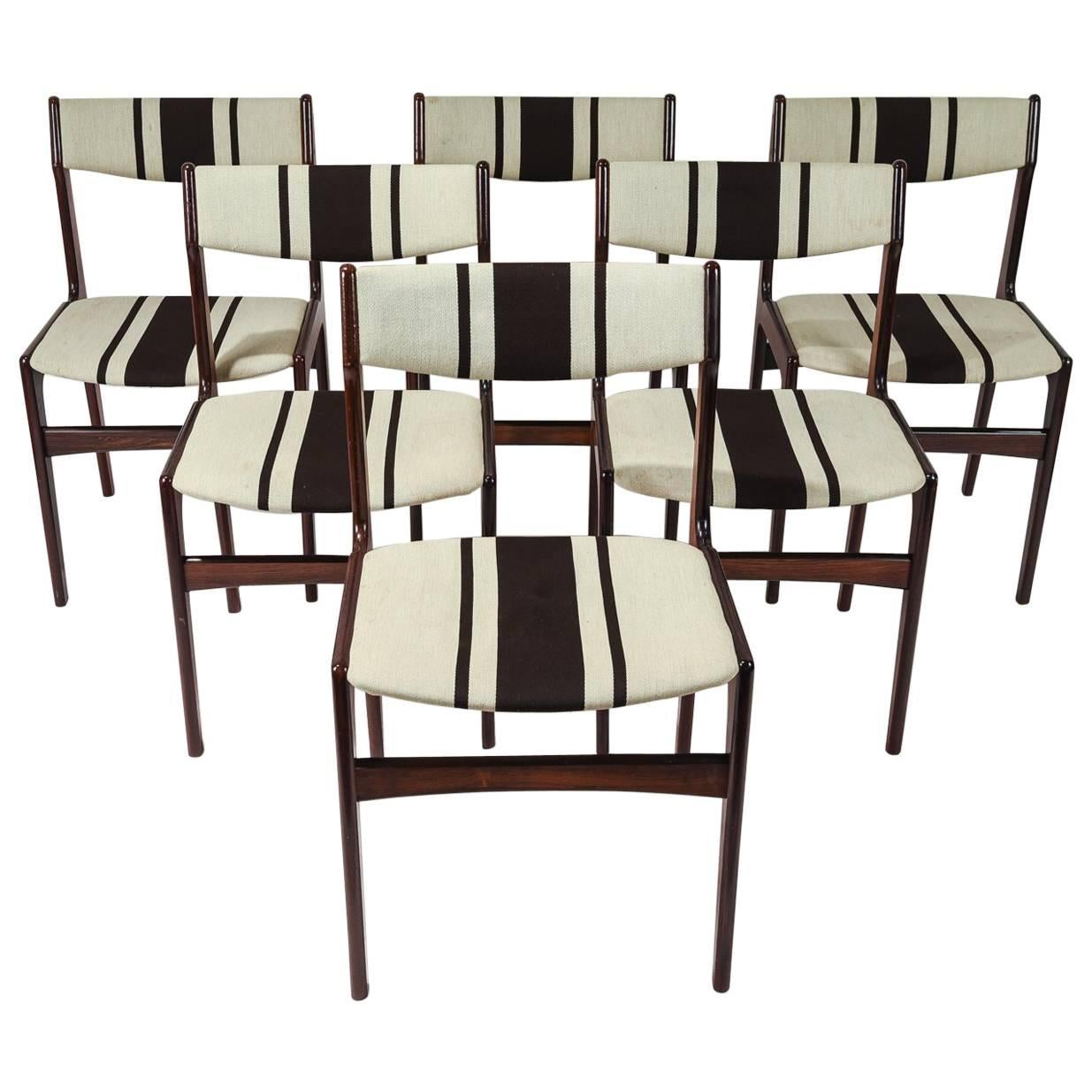 Set of Six Erik Buch Style Rosewood Side Chairs