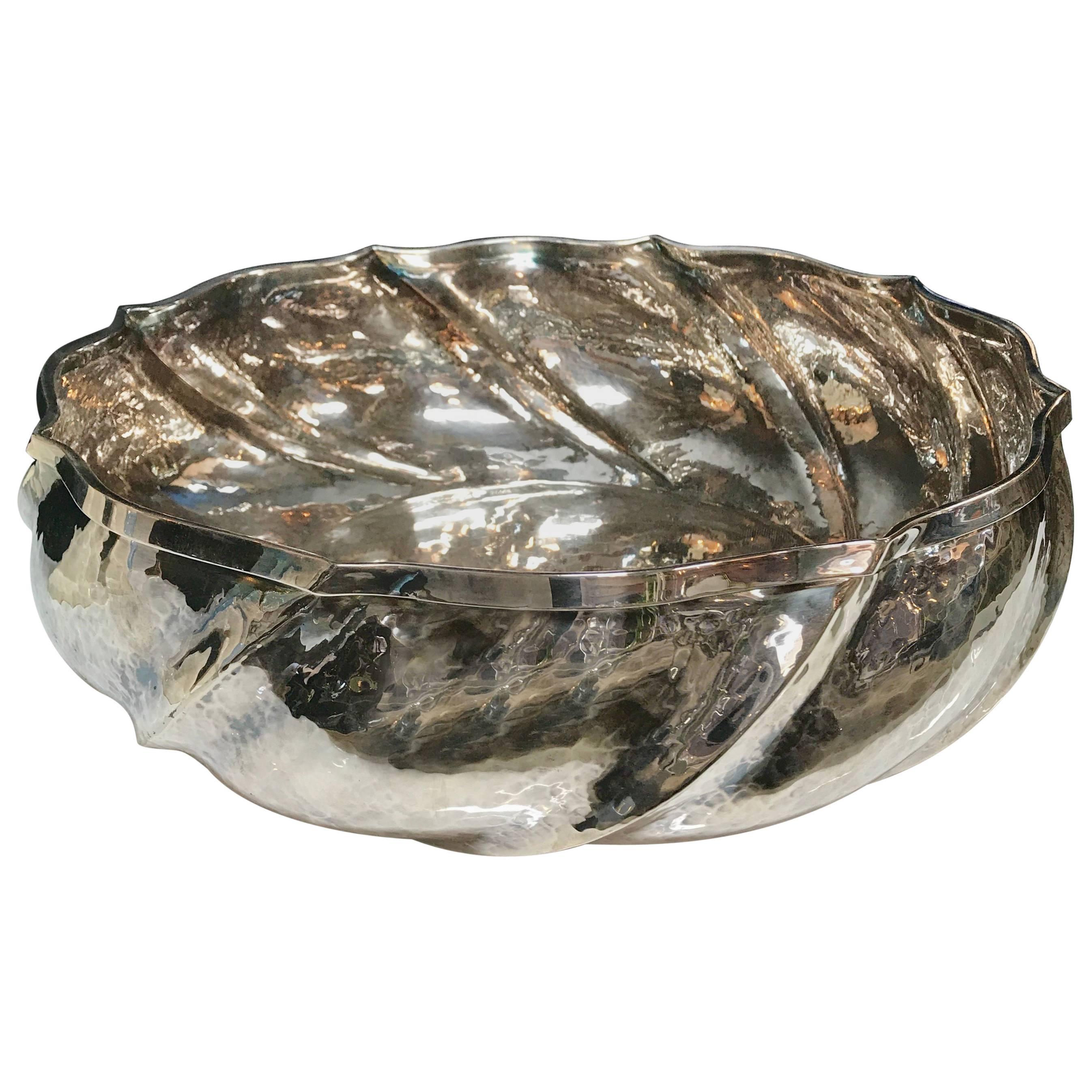 Artisan Crafted Vintage Silver Italian "Swirl" Bowl