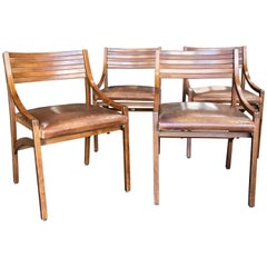 Ico Parisi Mod 110, Italian Walnut and Leather Dining Chairs 1959