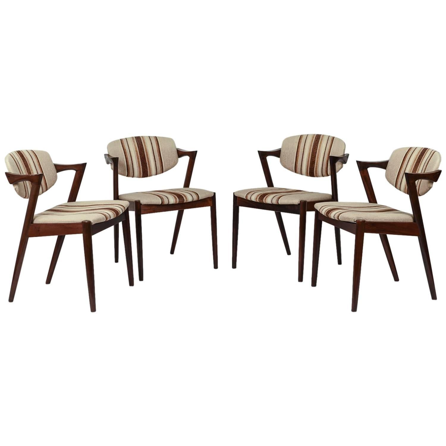 Set of Four Kai Kristiansen Model 42 Rosewood "Z" Chairs