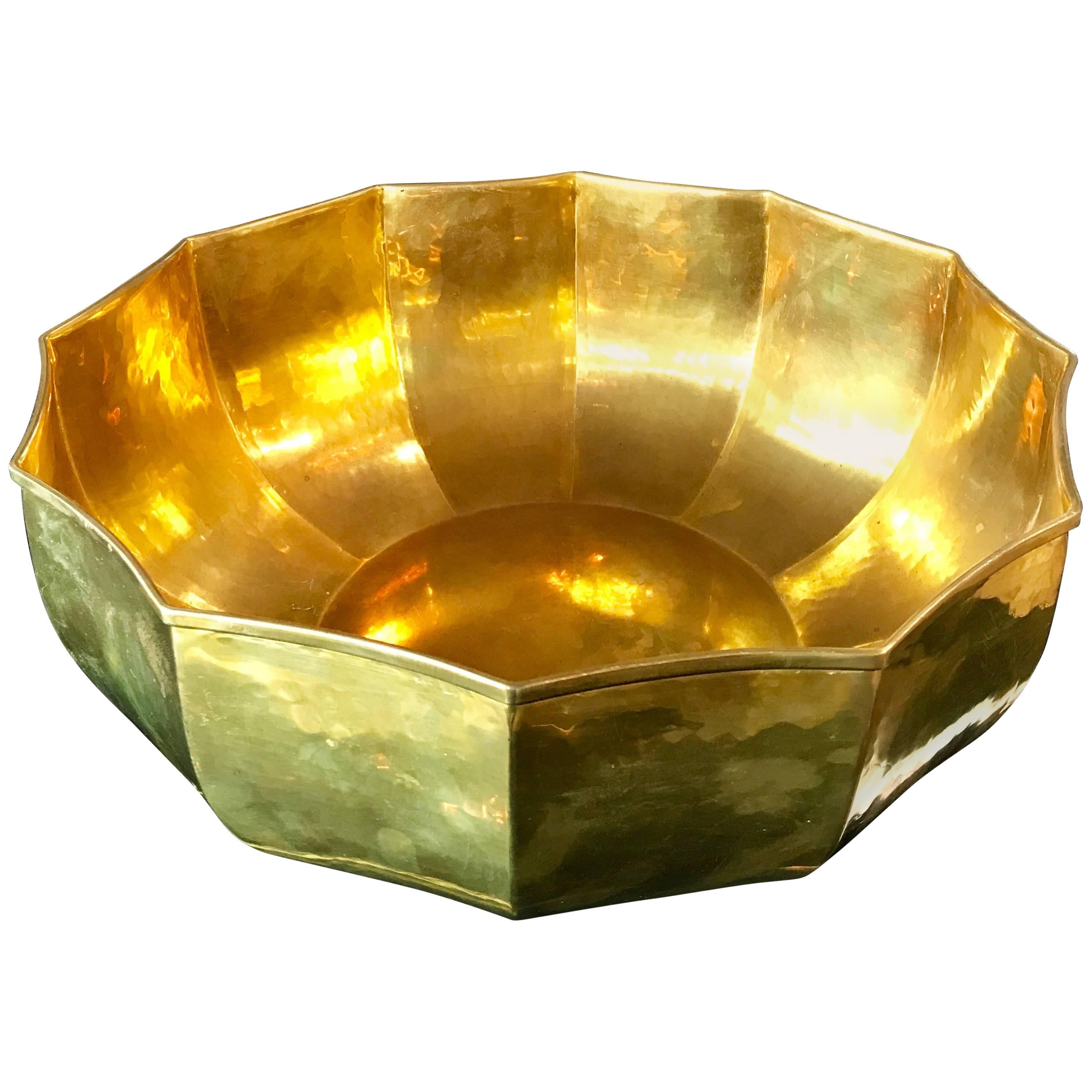 1960s Italian Stunning Brass Bowl