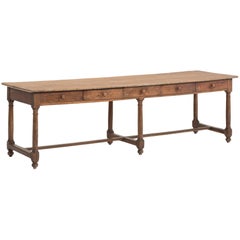 Antique Oak and Pine Refectory Work Table, circa 1900